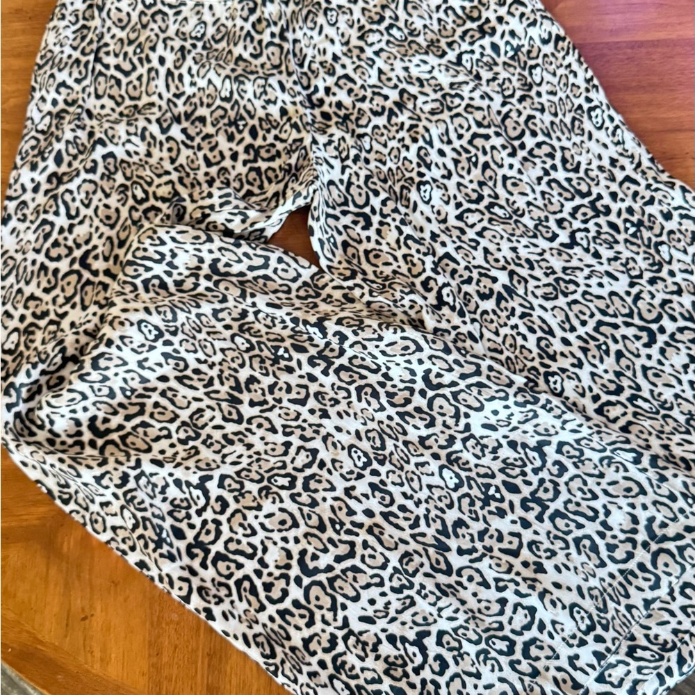 Maeve Black and White Animal Print Pants